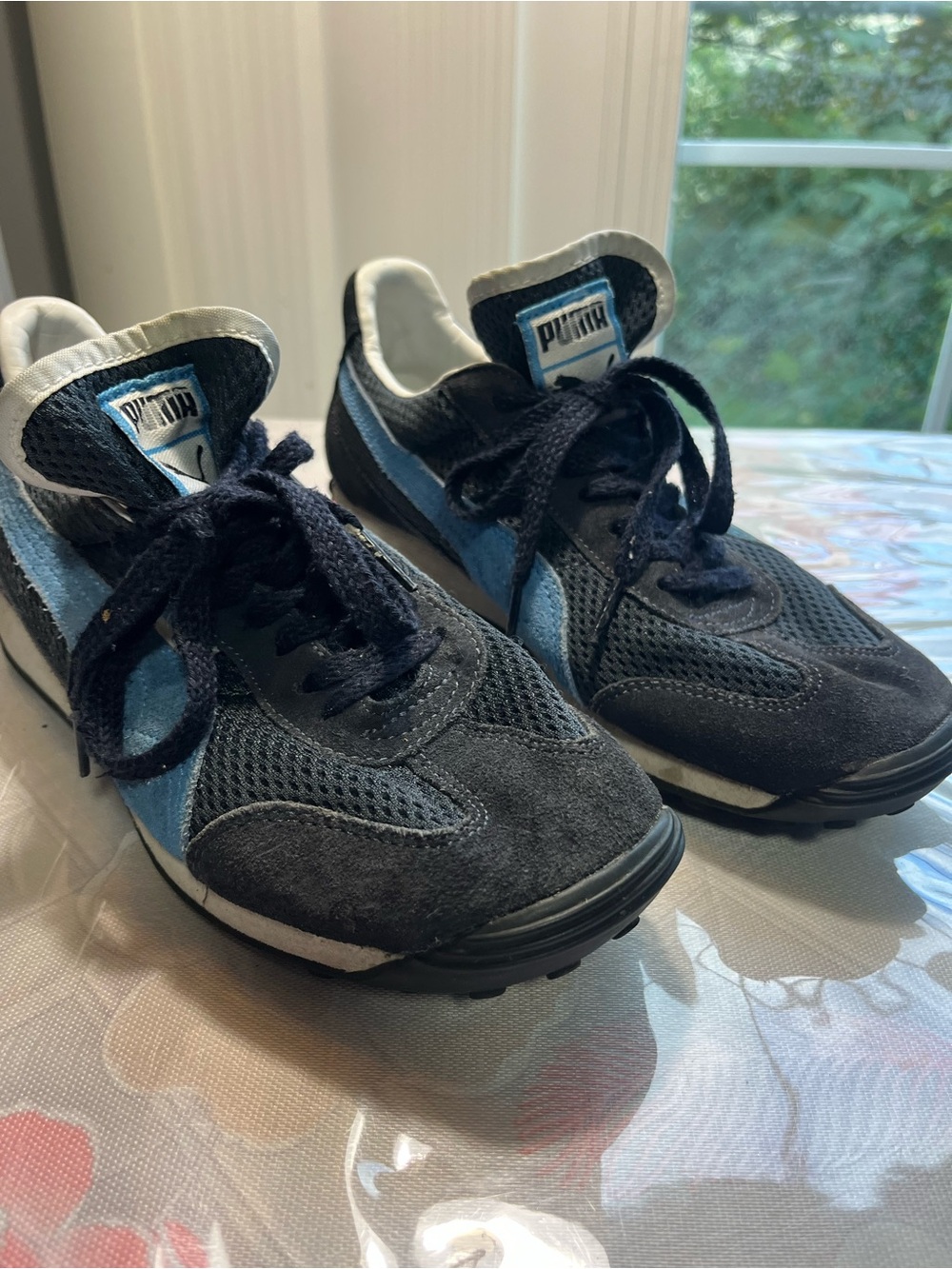 PUMA Women  Navy and Light Blue Athletic Sneakers
